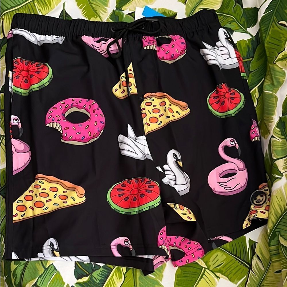 NWT Neff Fun Patterned Men's Swim Board Shorts
